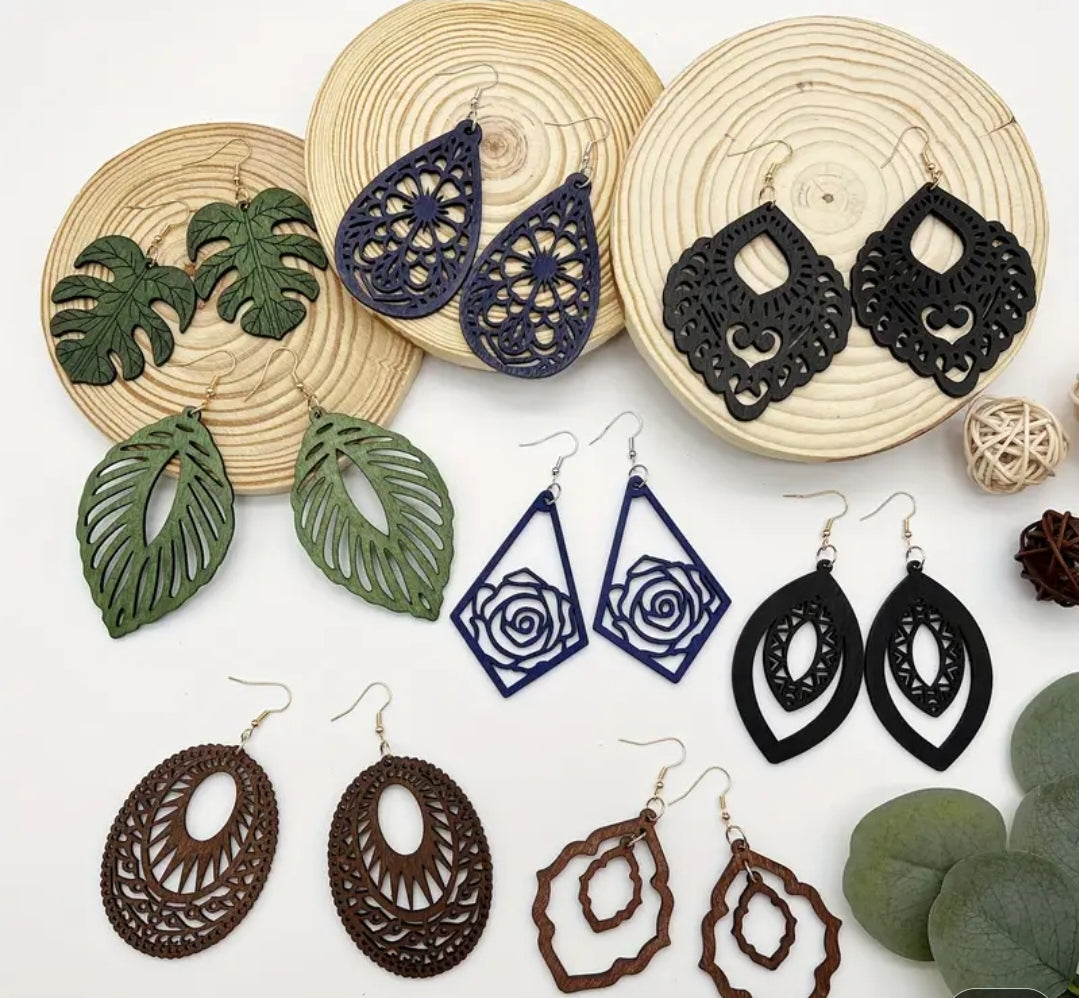 Wooden Boho earrings