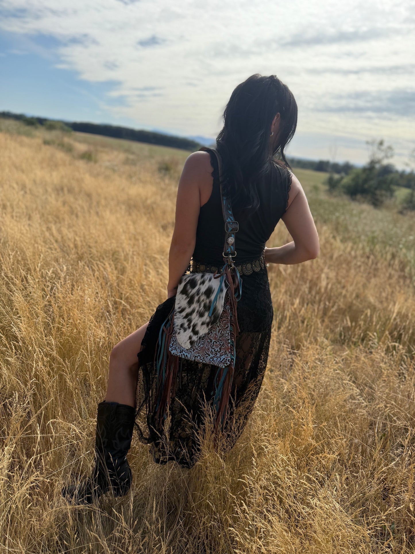Cobal blue Myra conceal carry crossbody purse