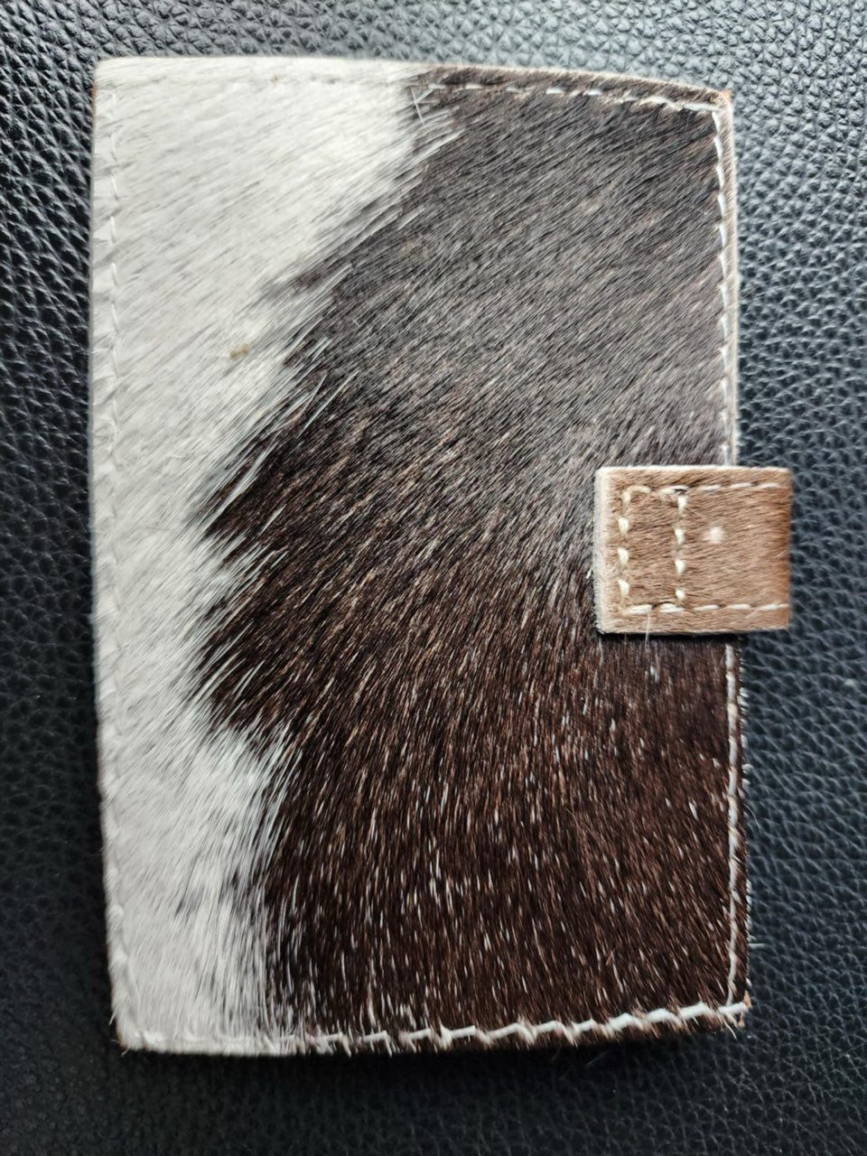 Brown and White cowhide wallet