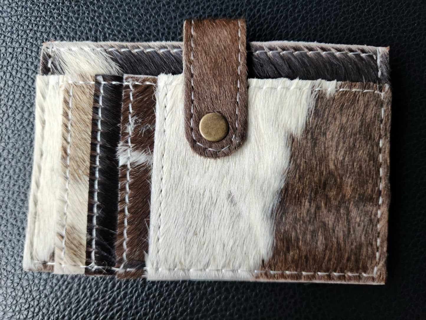 Brown and White cowhide wallet
