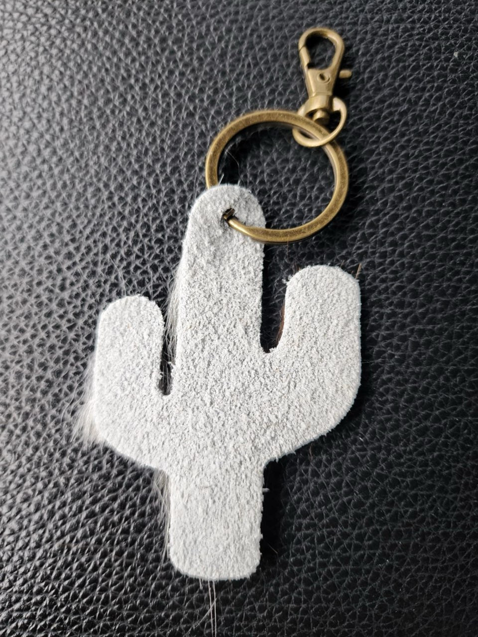 Cowhide Cactus Key chain
