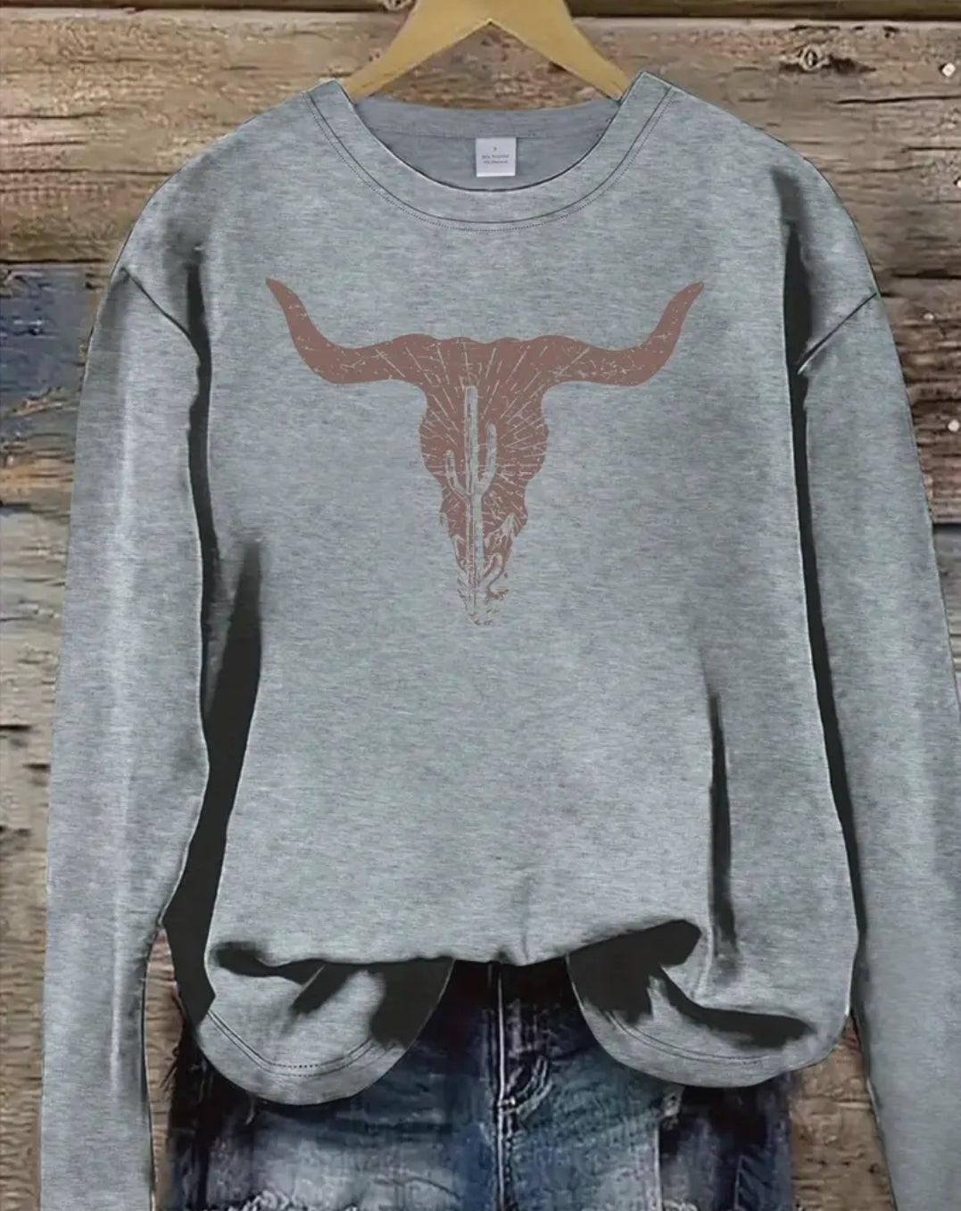 Bull print cozy sweatshirt