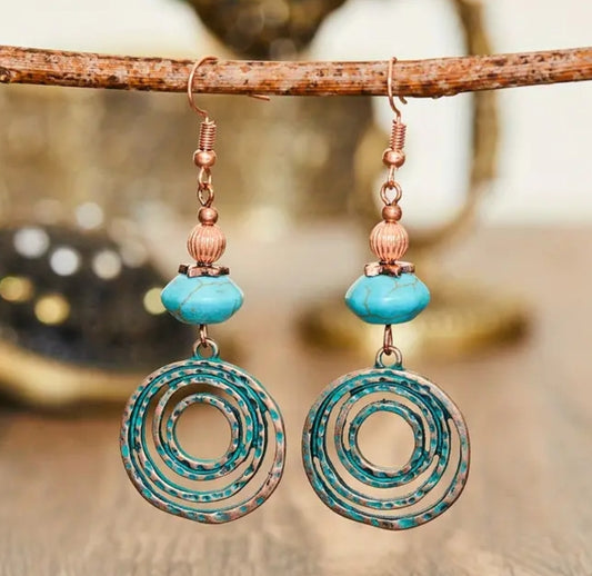 Round drop earrings