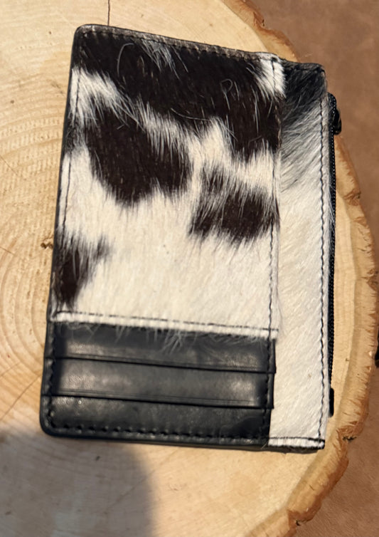 Cowhide pocket wallet. Double sided